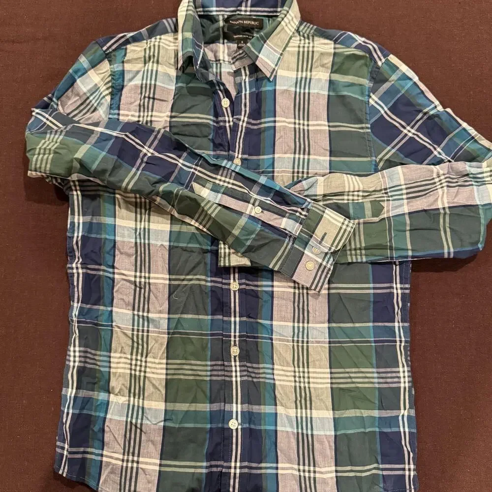 Banana republic untucked slim fit plaid